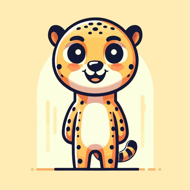 Tiger is standing happy cartoon vector icon illustration animal nature icon concept isolated