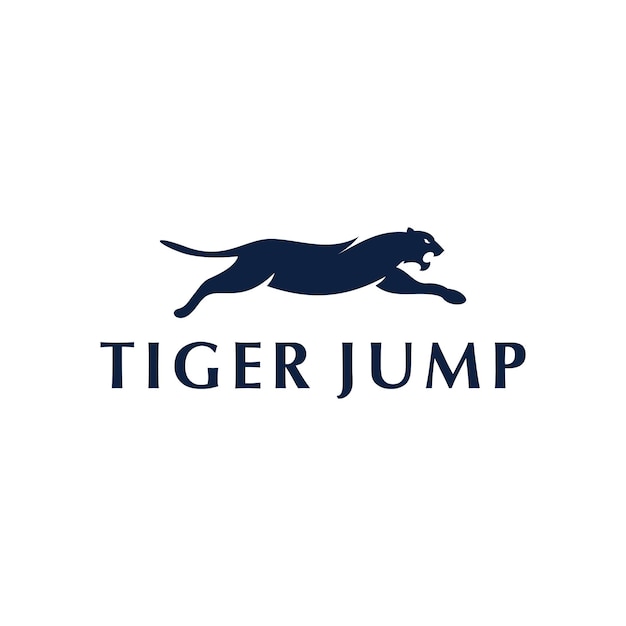 Tiger Jump or Run Symbol Logo Design