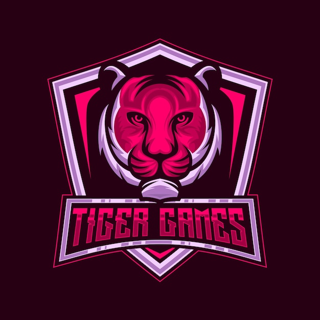 Tiger Logo Tiger Head ESport Mascot Logo Design Vector Illustration Template