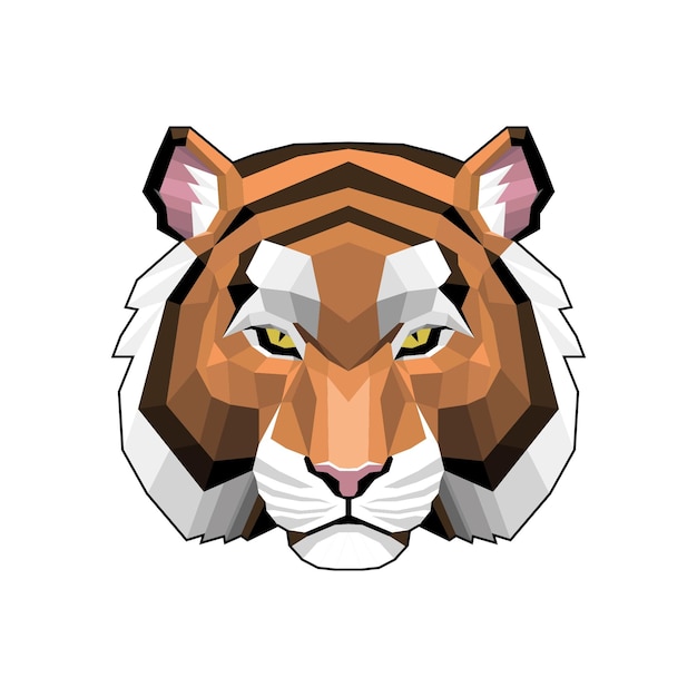 tiger lowpoly style illustration vector design