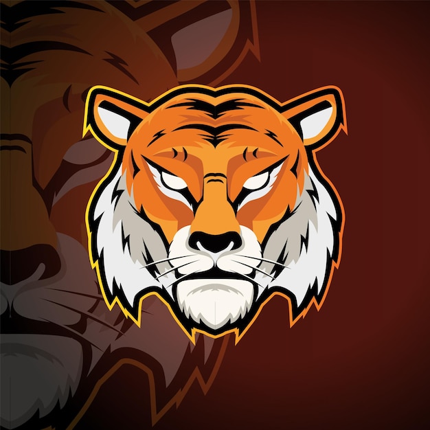 tiger mascot esport logo illustration for game esport team