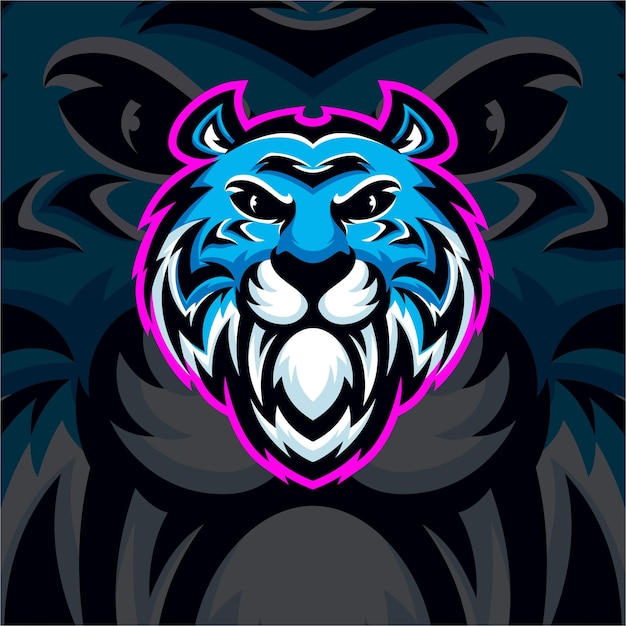 Tiger masscot logo esport illustration premium vector