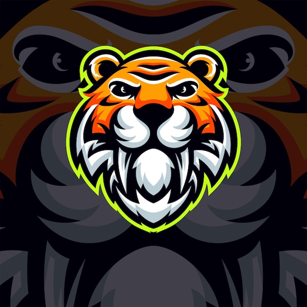 Tiger masscot logo esport illustration premium vector