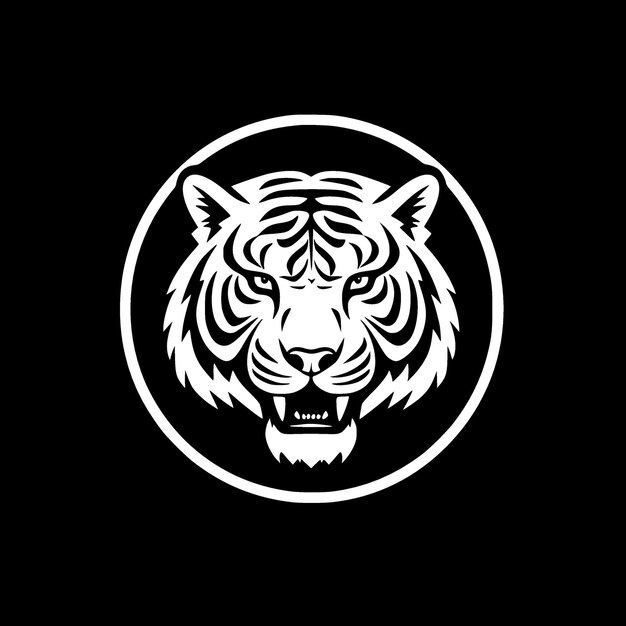 Tiger Minimalist and Flat Logo Vector illustration