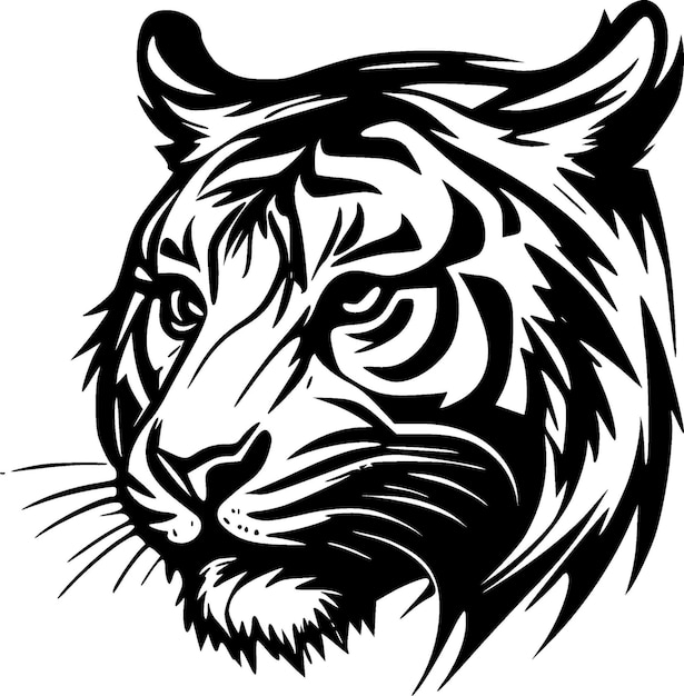 Tiger Minimalist and Simple Silhouette Vector illustration