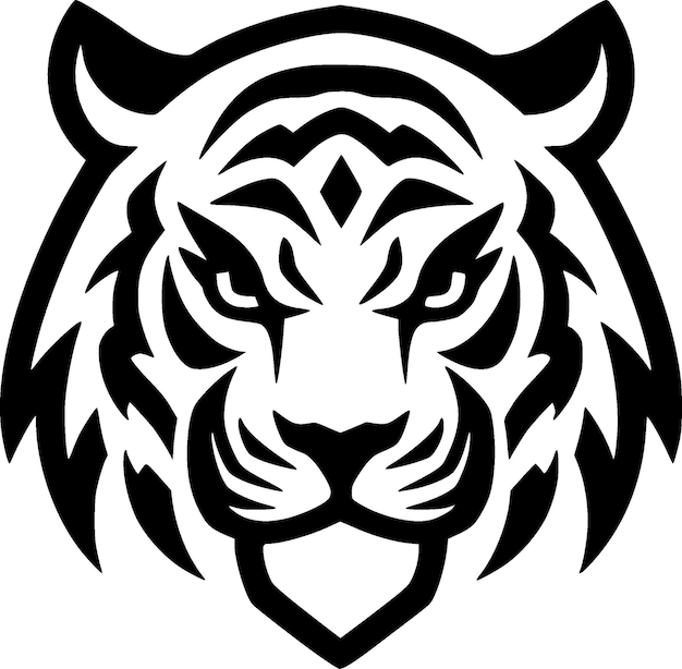 Tiger Minimalist and Simple Silhouette Vector illustration