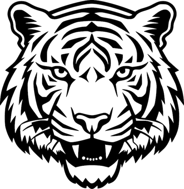 Tiger Minimalist and Simple Silhouette Vector illustration