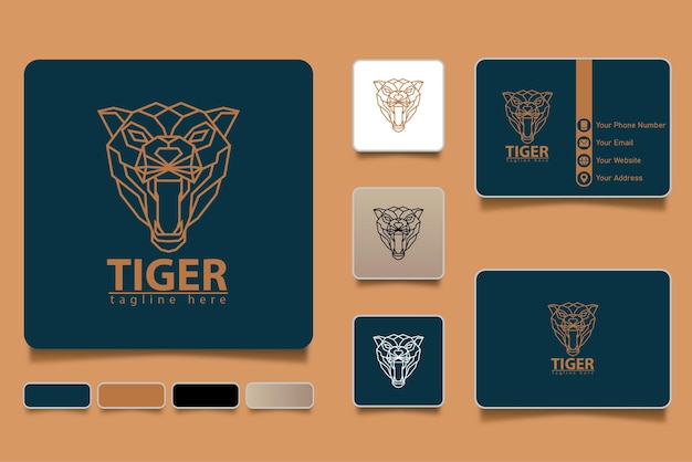 Tiger Monogram Logo Premium Vector