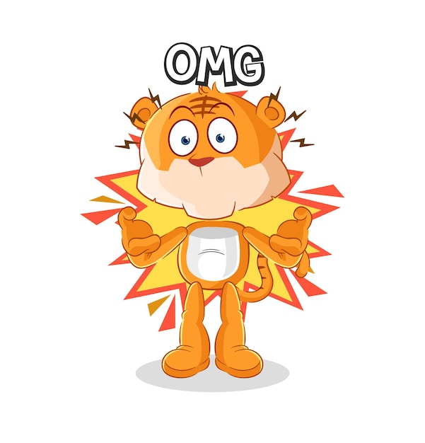 Tiger Oh my God vector cartoon character