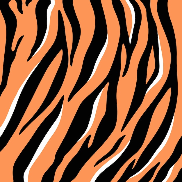 Vector tiger pattern background abstract wild animal skin print design flat vector illustration