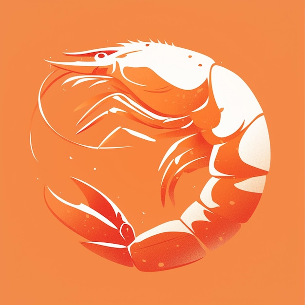 Vector tiger prawn swimming backwards