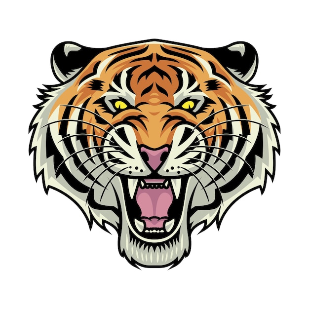 Tiger roar vector illustration premium vector