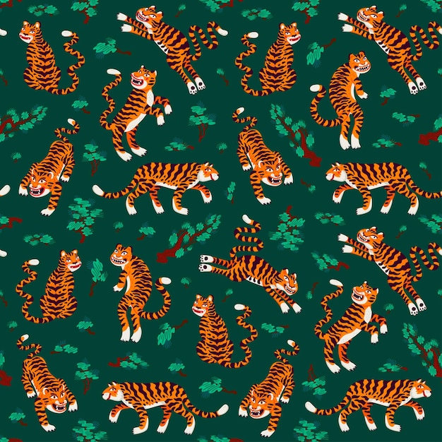 Tiger seamless pattern