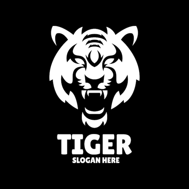 tiger silhouette logo design illustration