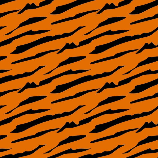 The tiger skin pattern is orange and the black stripe is repeated Vector seamless background