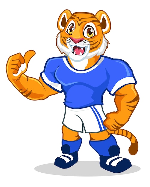 tiger sport mascot cartoon in vector