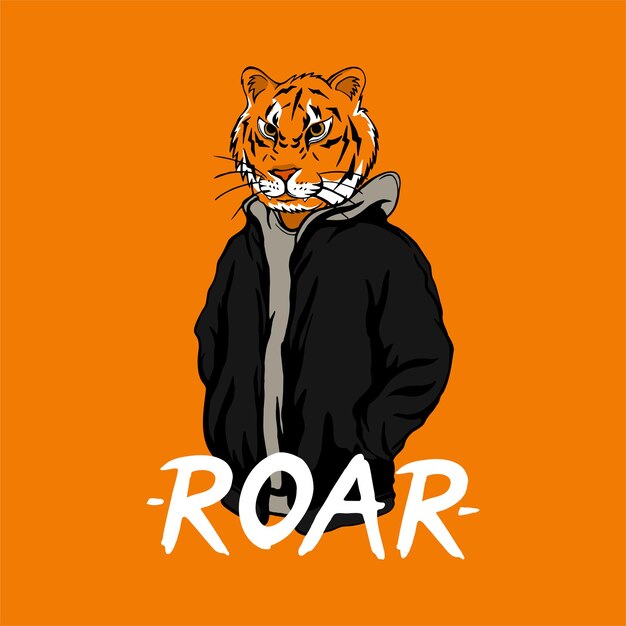 Vector tiger streetwear ilustration for tshirt