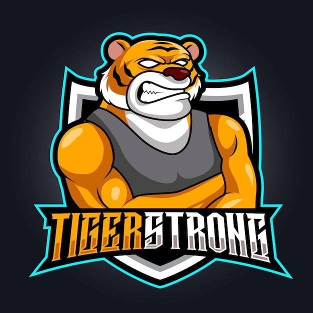 Tiger strong angry mascot logo