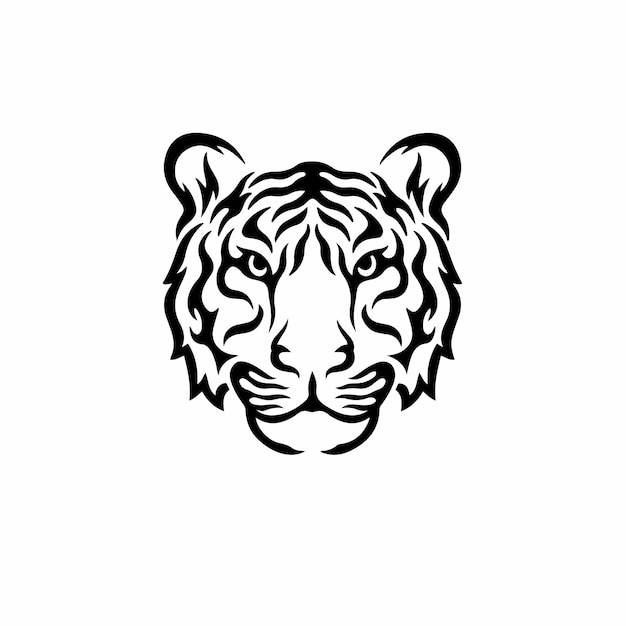 Tiger Symbol Logo Tribal Tattoo Design Stencil Vector Illustration