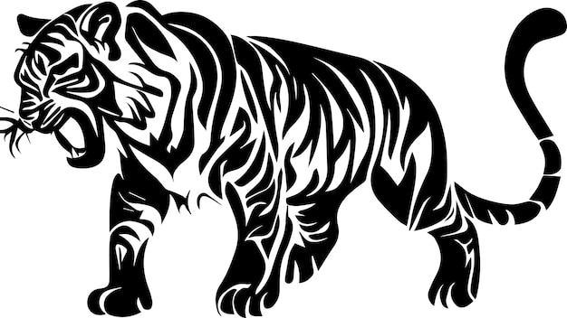 Tiger tattoo design illustration