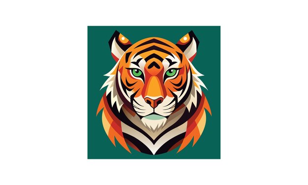 Vector tiger tattoo design vector zoo angry tiger drawing animal face king mascot luxury template minimalis