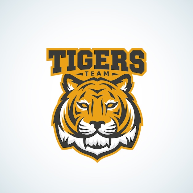 Tiger Team Abstract Vector Sign, Emblem or Logo Template