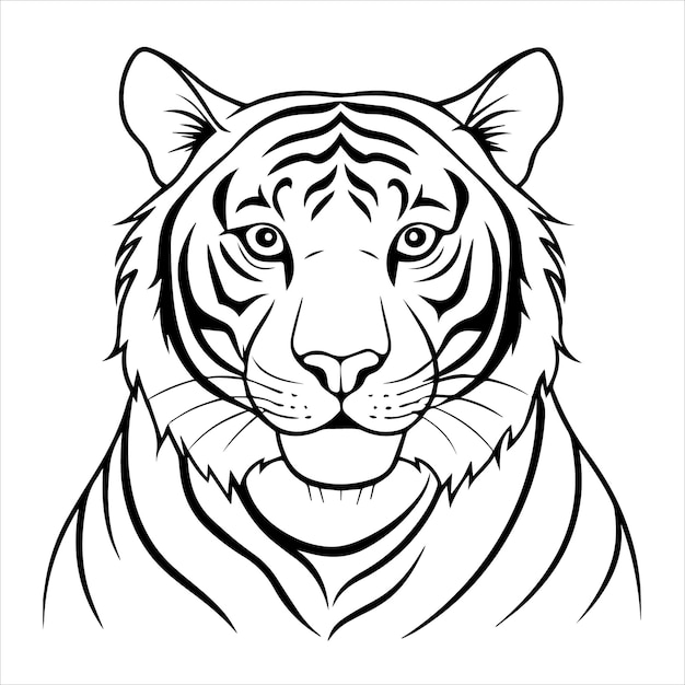 Vector a tiger that has a face that says tiger on it