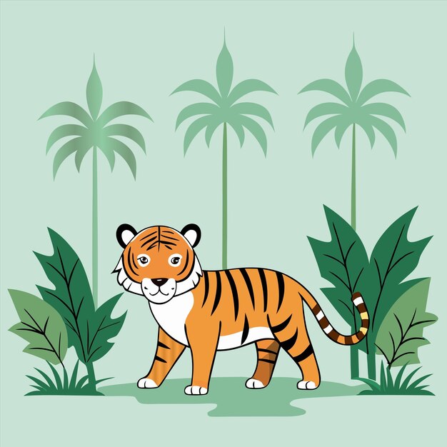 a tiger that is standing in the grass