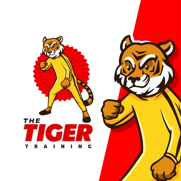 The Tiger Training character mascot logo suitable for Gym team