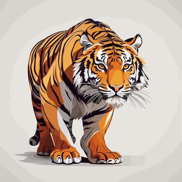 tiger vector design flat detailed