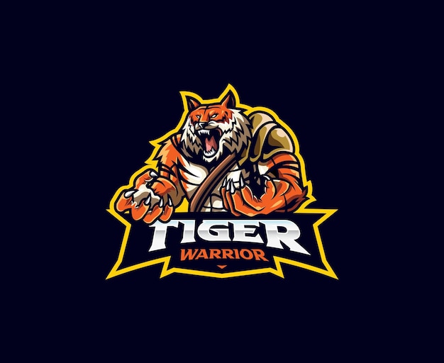 Tiger warrior mascot logo design