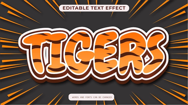 Tigers 3d editable text effect style