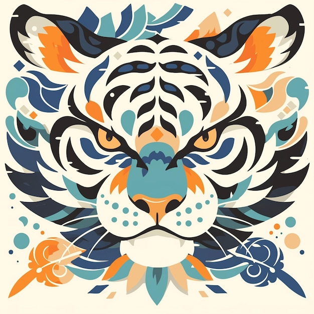 Tigers in traditional patterns