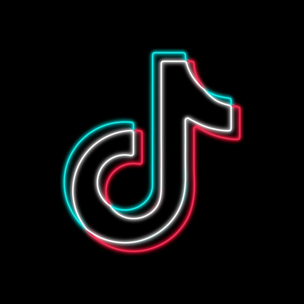 Tik tok neon logo