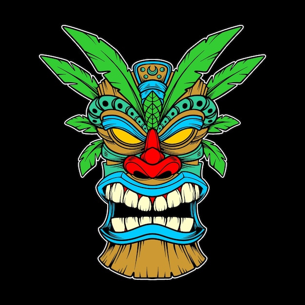 tiki mask illustration