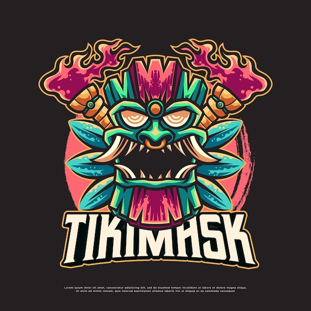 Tiki Mask Mascot Logo Design