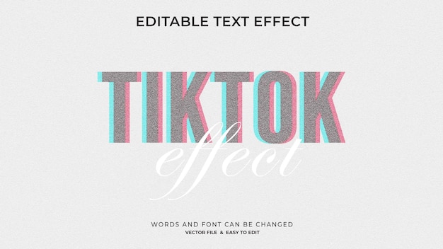 Vector tiktok editable text effects