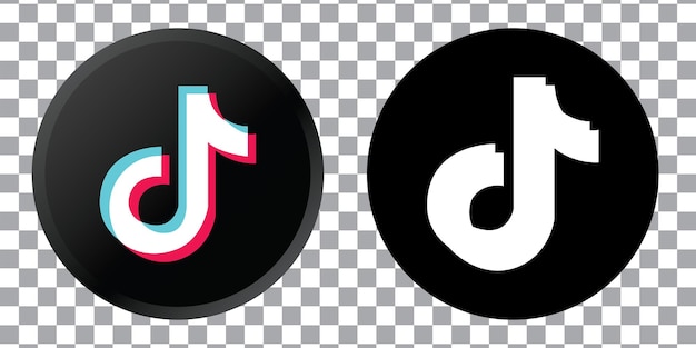 Tiktok logo tiktok icon tiktok colorfull tiktok black and white png vector editable