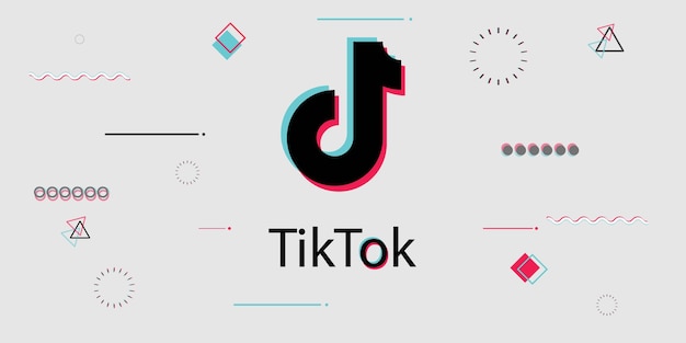 TikTok Social media  background .memphis design style.