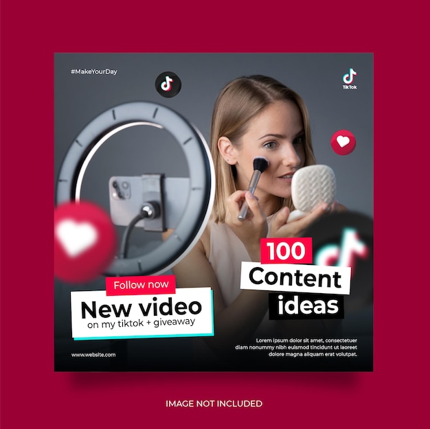 Vector tiktok social media post web banner template