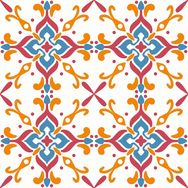 Tile seamless pattern design With colourful motifs Vector illustration EPS10