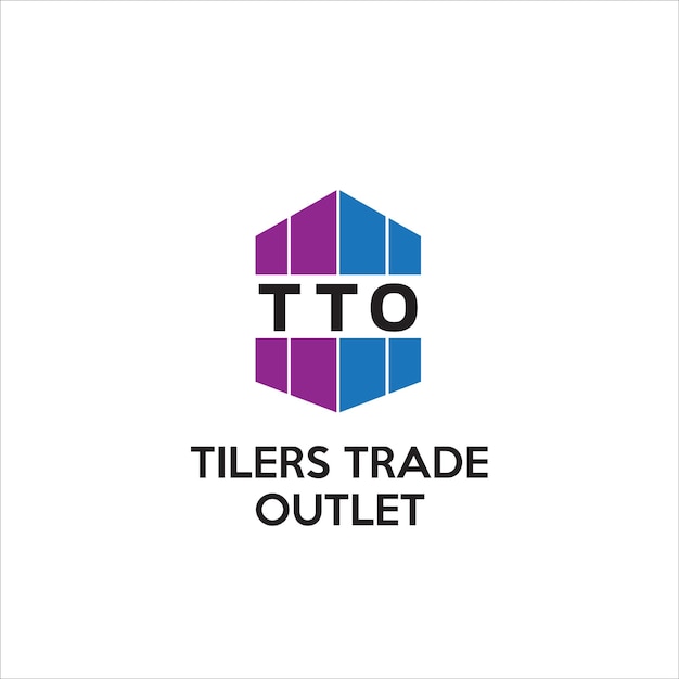 Tilers Trade Logo Concept Simple Design Real Estate Developer Company Blue Purple Color