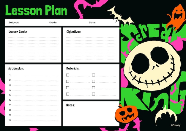 Vector tim burtons the nightmare before christmas lesson plan