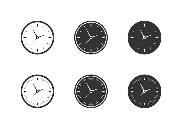 Time clock icon set Watch collection Vector illustration