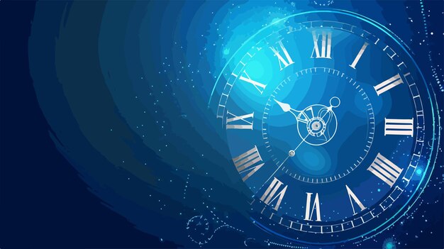 Vector time design over blue background vector illustration