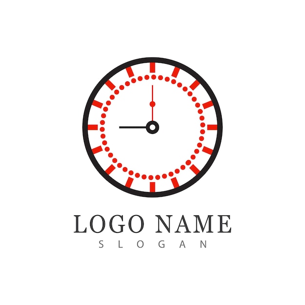 Time icon logo vector in flat design