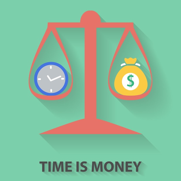 Time is money flat design concept Vector