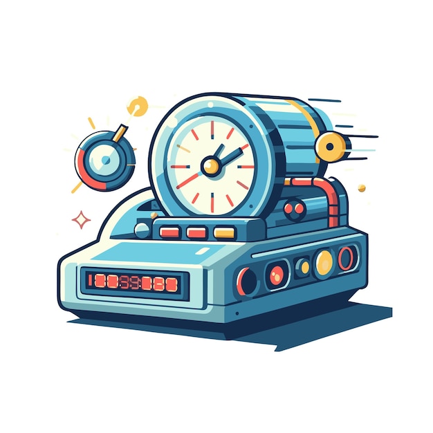 time machine flat vector design