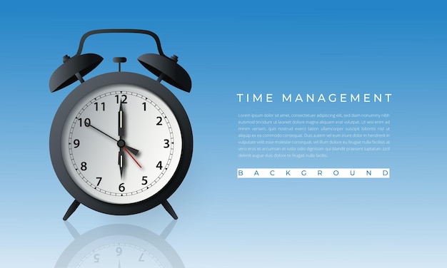 Time management background with alarm clock