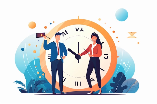 Time Management Businessman Illustration